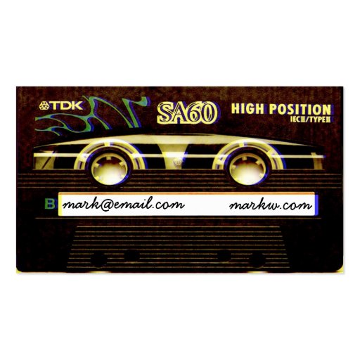 Cassette TDK Business Card Template (back side)