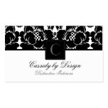 Cassidy Black Floral Damask Business Card business cards