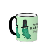 Cassie's St. Patrick's Day frog with shamrock Mug