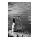 postcard - Black and White Photography, Boy Fishing postcard - Black and White Photography, Boy Fishing