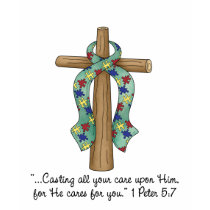 Cast Your Cares Upon Him, Autism Women's Basic t-shirts