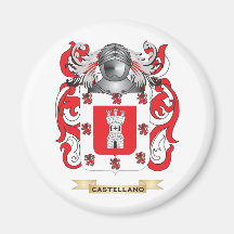 Castellano Coat of Arms (Family Crest) Refrigerator Magnet
