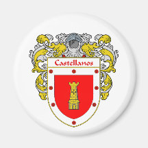 Castellanos Coat of Arms (Mantled) Fridge Magnet