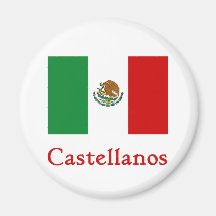 Castellanos Mexican Flag Refrigerator Magnets