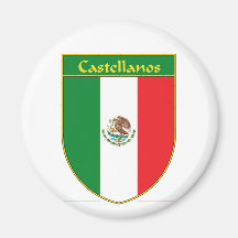 Castellanos Mexico Flag Shield Magnet