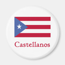 Castellanos Puerto Rican Flag Fridge Magnets