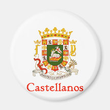 Castellanos Shield of Puerto Rico Fridge Magnets