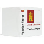 Castilla-La Mancha flag with name 3 Ring Binder