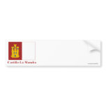 Castilla-La Mancha flag with name Bumper Stickers