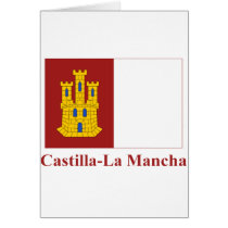 Castilla-La Mancha flag with name Greeting Card