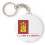 Castilla-La Mancha flag with name Key Chain