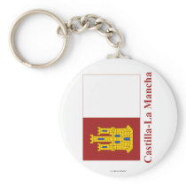 Castilla-La Mancha flag with name Keychains