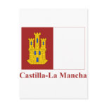 Castilla-La Mancha flag with name Post Card