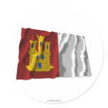Castilla-La Mancha waving flag Round Sticker