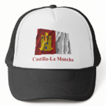Castilla-La Mancha waving flag with name hats