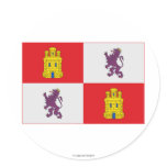 Castilla y León flag Round Stickers