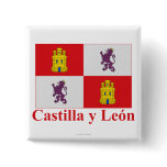 Castilla y León flag with name buttons