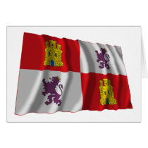Castilla y León waving flag Card