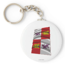 Castilla y León waving flag Key Chain