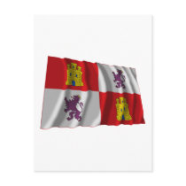 Castilla y León waving flag Postcards