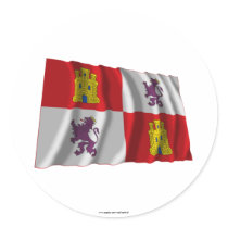 Castilla y León waving flag Round Sticker