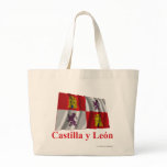 Castilla y León waving flag with name bags