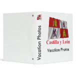 Castilla y León waving flag with name 3 Ring Binder