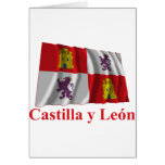 Castilla y León waving flag with name cards