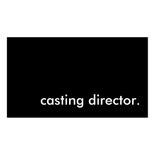 casting director. business cards (front side)