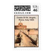 Castle And Bridge Of St. Angelo, Rome, Italy 1905 Stamp
