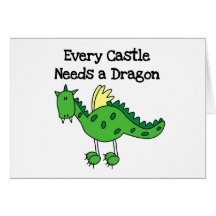 Castle Dragon Tshirts and Gifts Greeting Card