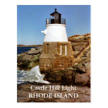 Castle Hill Light, Rhode Island Postcard