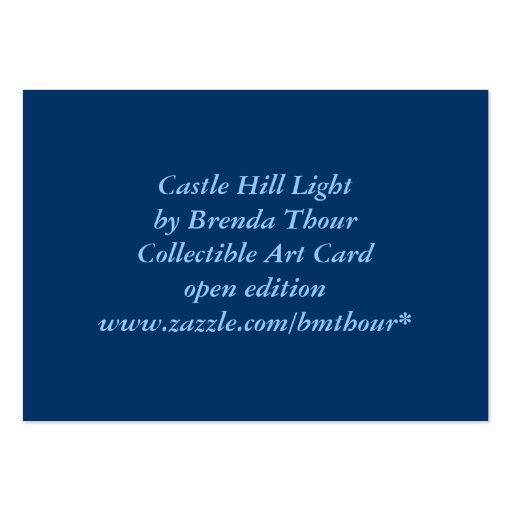 Castle Hill Lighthouse Art Card Business Card Template (back side)