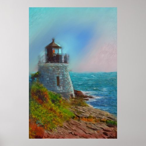 Castle Hill Lighthouse Oil Painting print