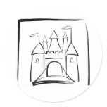 Castle Illustration with Drawbridge Sticker