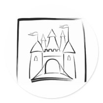 Castle Illustration with Drawbridge stickers