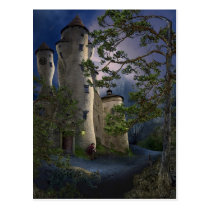 architecture, castle, stronghold, exile, sword, dreamland, man, leaning, animal, waiting, buildings, trees, towers, strange, houk, art, artwork, illustration, scenery, story, digital art, digital realism, surreal, surreal art, fantasy, fairytales, gifts, gift, eerie, gothic, adorable, mystic, mood, mysterious, mystery, cool, unique, awesome, wonderful, atmospheric, Postcard with custom graphic design