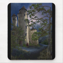 architecture, castle, stronghold, exile, sword, dreamland, man, leaning, animal, waiting, buildings, trees, towers, strange, houk, art, artwork, illustration, scenery, story, digital art, digital realism, surreal, surreal art, fantasy, fairytales, gifts, gift, eerie, gothic, adorable, mystic, mood, mysterious, mystery, cool, unique, awesome, wonderful, atmospheric, Mouse pad with custom graphic design