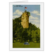 Castle Rock, St Ignace, Michigan Greeting Card