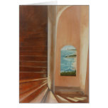 Castle Tower Overllooking the Sea Greeting Cards