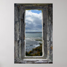 Castle Window with Sea View Print