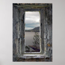 Castle Window with View of Loch Print