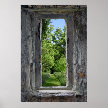 Castle Window with View of Path Print