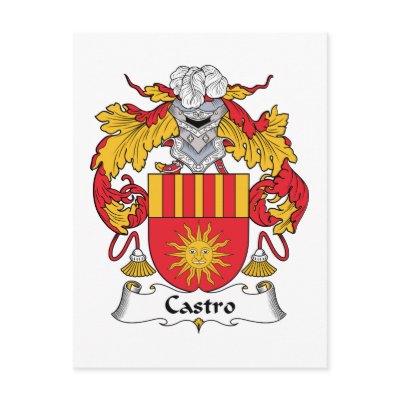 Castro Family Crest Postcard by coatsofarms
