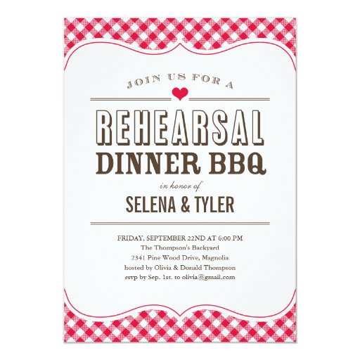 Casual Bbq Rehearsal Dinner Invitations Zazzle