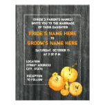 Casual Fall Wedding Barnwood & Pumpkins Custom Announcement