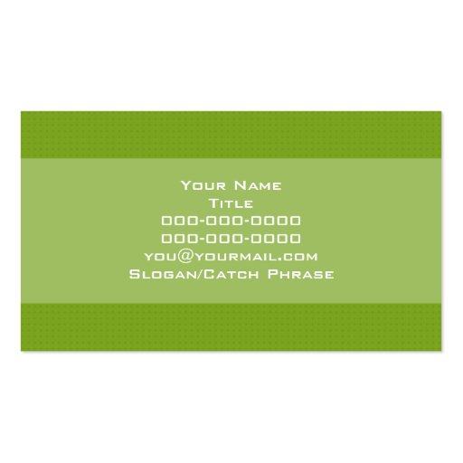 Casual Green Business Cards (back side)
