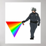 Casual Pepper Spray Cop Rainbow With Color Posters