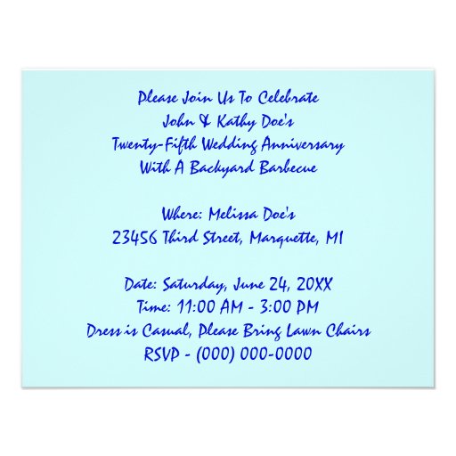 CASUAL TWENTY-FIFTH SILVER ANNIVERSARY INVITATIONS