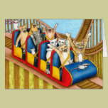 Cat 385 funny Greeting Card cards